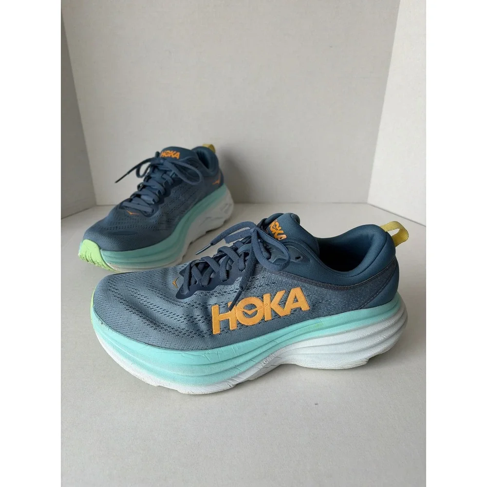 Hoka Bondi 8 Mens Size 9 2E/ Wide Real Teal Running Shoes 1127953 RHD